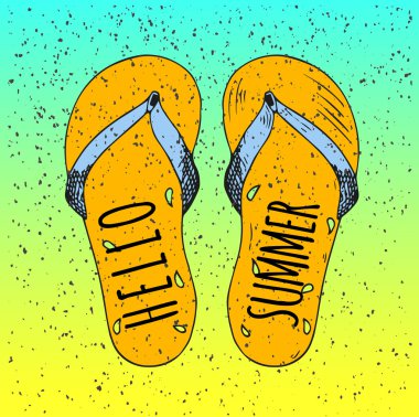 Hipster elle çizilmiş Flip flop yazıt 