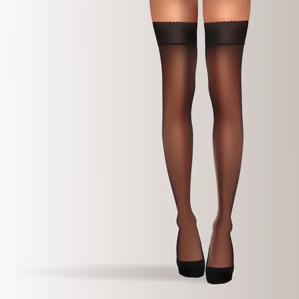 Realistic Vector Sexy  Stockings. Woman Legs. Vector Illustration. — Stock Vector