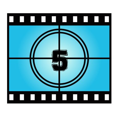 Film ekran geri sayım beş numara. Vektör film illüstrasyon