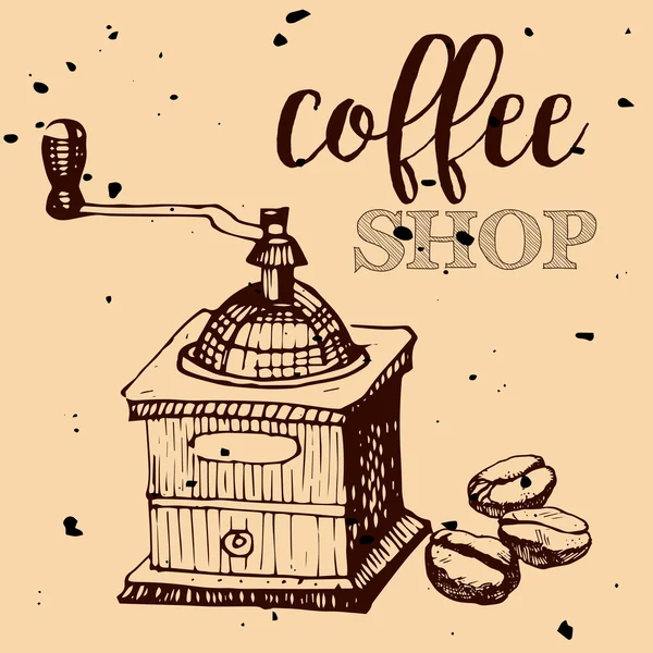 Vintage ručně kreslené prvky pro Coffee Shop, trh, Cafe. Tisknutelná typografie pro kartu, Banner, plakát, tričko. — Stockový vektor