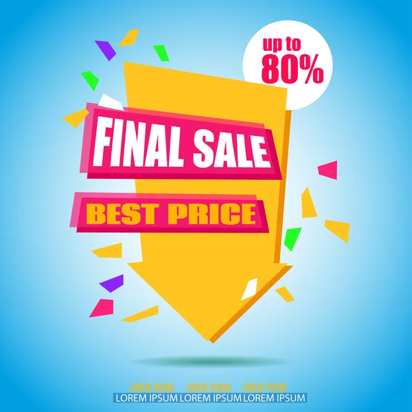 Final Sale Arrow Banner Design. Sale background. Big Sale tag. Sale poster. Vector Sale Background Illustration for Promotional brochure,booklet,poster, shopping flyer, discount banner.