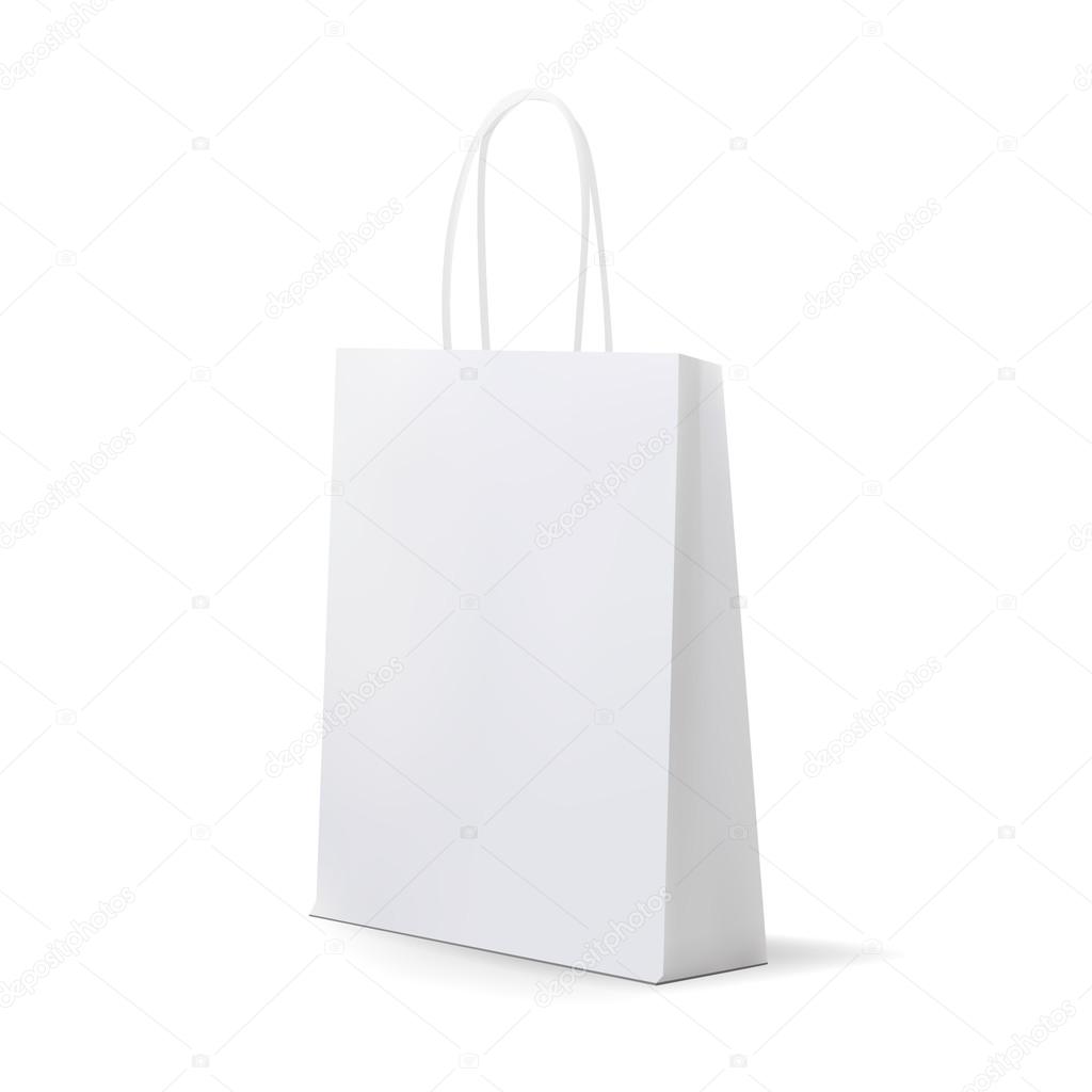 Download Empty White Shopping Bag For Advertising And Branding Mockup Package Vector Illustration Vector Image By C Sunnyred Vector Stock 110630508