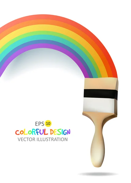 ブラシ付きの虹。抽象的な色彩の背景。ベクトルイラスト. — ストックベクタ