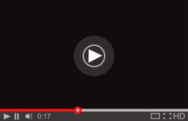 Kitle iletişim araçları oyuncu arayüzey. Vektör Video oynatıcı çizim. Oyuncu Mockup