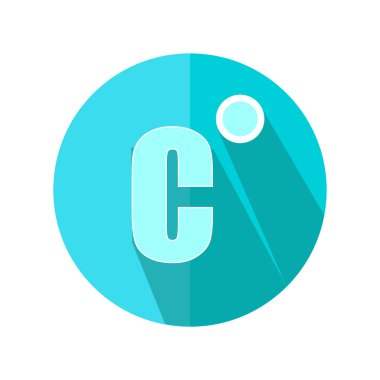 Celsius düz simgesi. Hava tahmini. Vektör çizim.