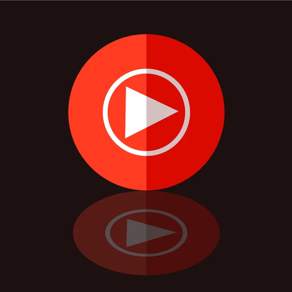 Flat Red Play Icon in Circle Frame para Web, App, Internet, Interface Smartphone. Botão de vetor —  Vetores de Stock