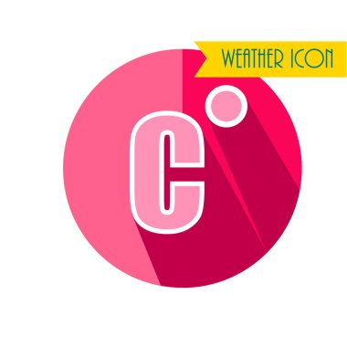 Celsius düz simgesi. Hava tahmini. Vektör çizim.