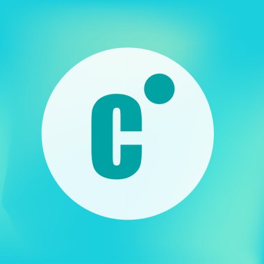 Celsius düz simgesi. Hava tahmini. Vektör çizim.