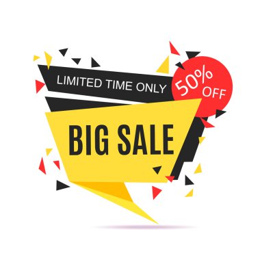 Büyük satış çokgen afiş. Vektör çizim.