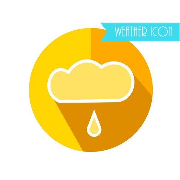 Wolk met druppel regen pictogram. Weersverwachting regenachtig. Vectorillustratie. — Stockvector