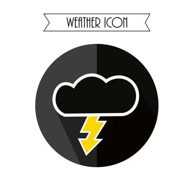 Cloud en bliksem pictogram. Weersverwachting Storm. Vectorillustratie. — Stockvector