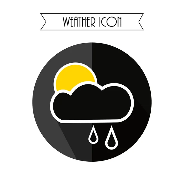 Cloud, regen en zon pictogram. Weersverwachting. Vectorillustratie. — Stockvector