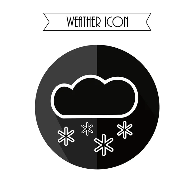 Cloud en sneeuw pictogram. Weersverwachting. Vectorillustratie. — Stockvector