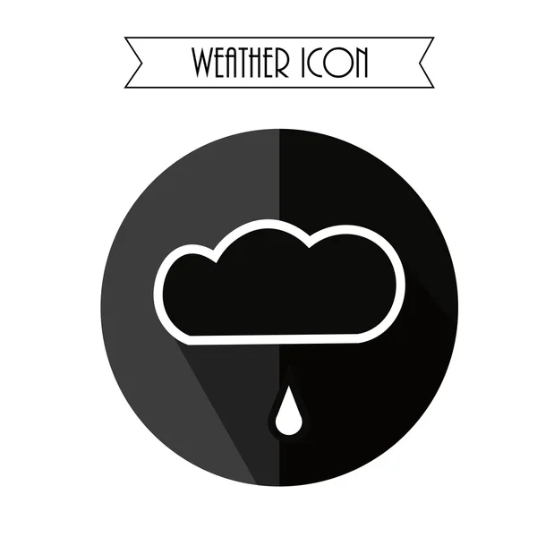 Wolk met druppel regen pictogram. Weersverwachting regenachtig. Vectorillustratie. — Stockvector