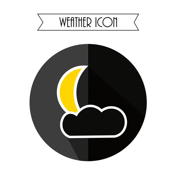 Cloud en maan pictogram. Weersverwachting. Vectorillustratie. — Stockvector