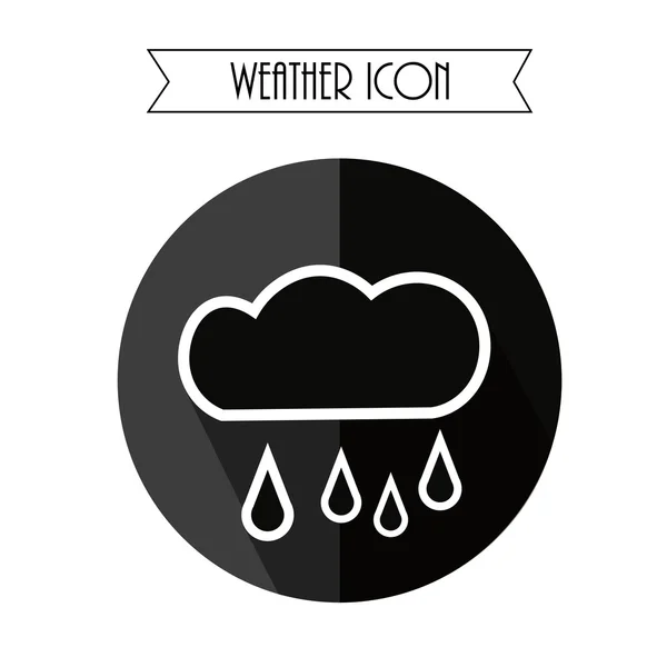 Wolk met druppel regen pictogram. Weersverwachting regenachtig. Vectorillustratie. — Stockvector