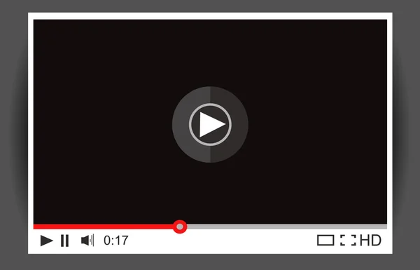 Videospelare för webben. Media Player Interface. Minimalistisk Design. Platt Style.Player Mockup — Stock vektor