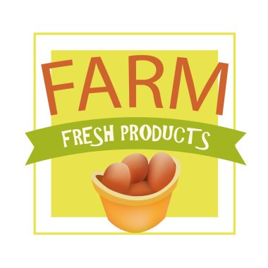 Çiftlik taze ürünler. Eko etiket Salonu, Market, mağaza için vektör.