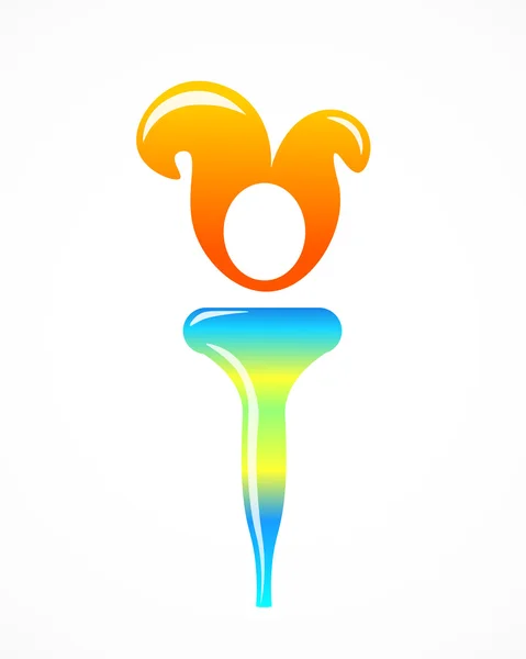 ภาพประกอบสัญลักษณ์ไฟฉาย เปลวไฟ เวกเตอร์ไอคอน โอลิมปิกเกมส์ไฟไหม้ สีของธงบราซิล . — ภาพเวกเตอร์สต็อก