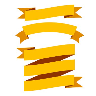 Turuncu Modern kurdeleler. Farklı şekiller. İllüstrasyon izole vektör