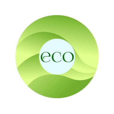 Taze, Vegan, Eko, Organik, Doğal Ürünler için Yeşil Etiket. Beyaz Arka Planda İzole Vektör Tasarımı.
