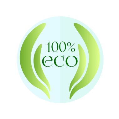 Taze, Vegan, Eko, Organik, Doğal Ürünler için Yeşil Etiket. Beyaz Arka Planda İzole Vektör Tasarımı.