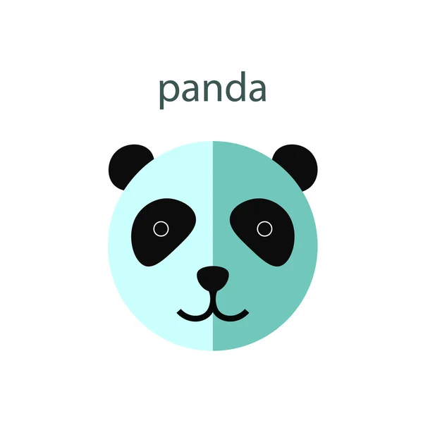 Linie Animal Head Icon gesetzt. Vektorillustration. Panda — Stockvektor