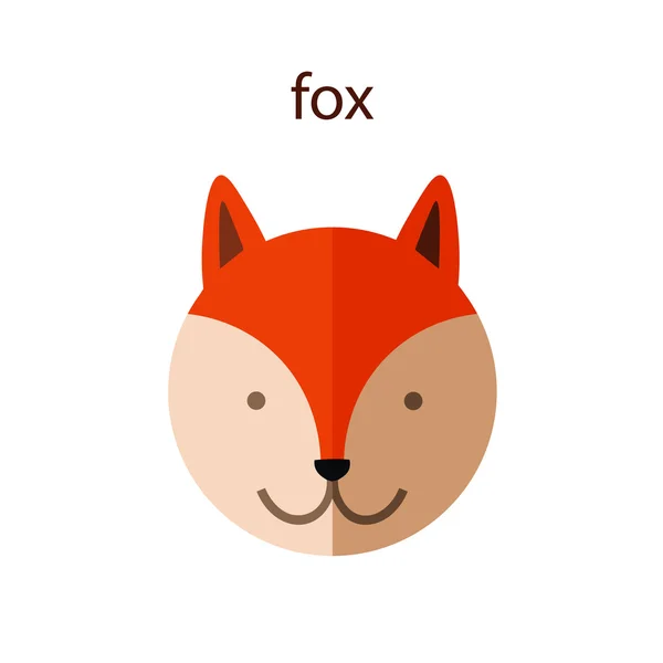 Linea Icona testa animale Set. Illustrazione vettoriale Fox — Vettoriale Stock