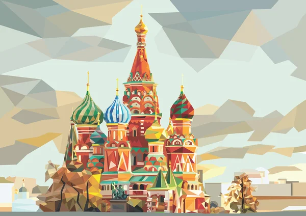 St. Basil's Cathedral on the red square in Moscow Russia — Stock Vector