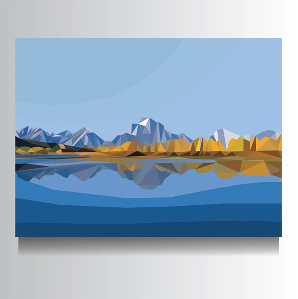 Vector montaña paisaje ilustración sobre lienzo — Vector de stock
