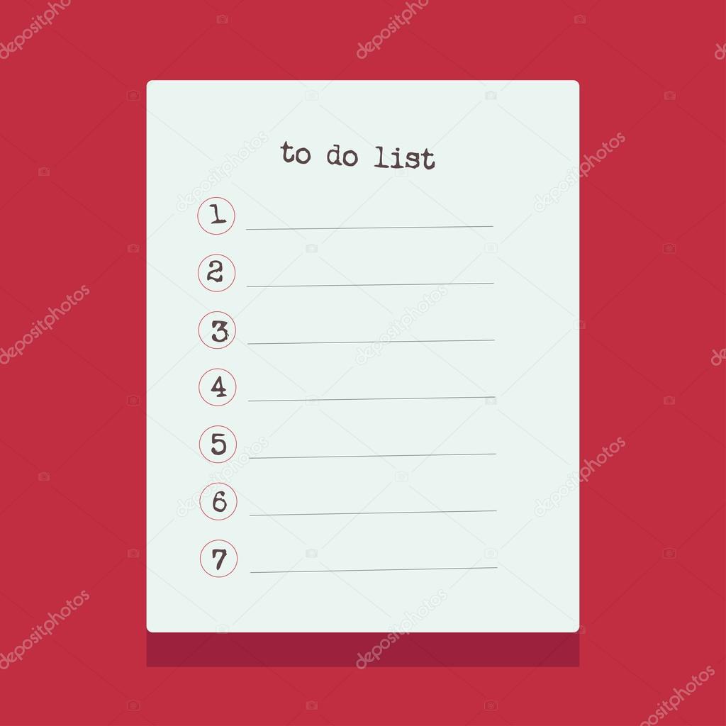 to do list on red background