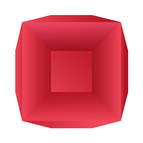 Modelo de caixa vermelha de papel, vista superior — Vetor de Stock
