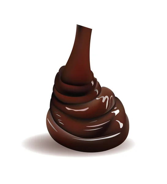 Läcker choklad smält. Isolerade realistisk vektor Illustration — Stock vektor