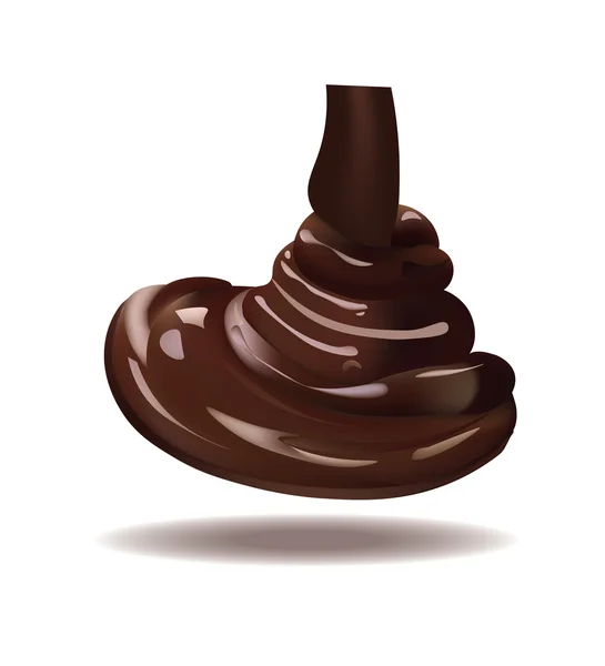 Delicioso Chocolate Derretido. Isolado Realista Vector Ilustração — Vetor de Stock