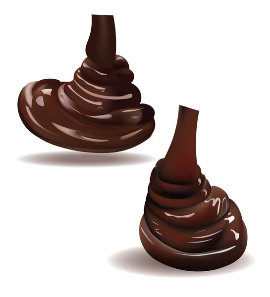 맛 있는 초콜릿 고립 된 집합입니다. 현실적인 벡터 일러스트 레이 션 — 스톡 벡터