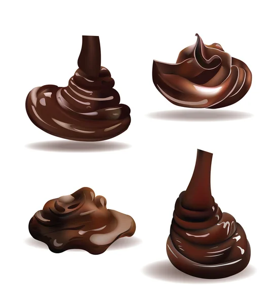 Delicious Chocolate Isolated Set. Realistic Vector Illustration — Stock Vector