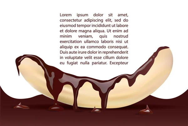 Plantilla de ilustración de plátano aislado vectorial y chocolate — Archivo Imágenes Vectoriales