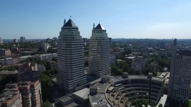 Luchtfoto van Dnjepropetrovsk stad Oekraïne. centrum van Dnjepropetrovsk. Oekraïne — Stockvideo