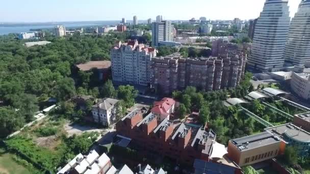 Luftaufnahme von Dnipropetrowsk Stadt Ukraine. Zentrum von Dnipropetrowsk. Ukraine — Stockvideo
