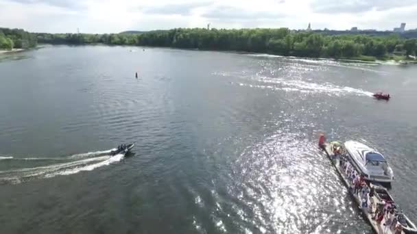 Hava şampiyonası Rib tekne. Ukrayna Kiev — Stok video