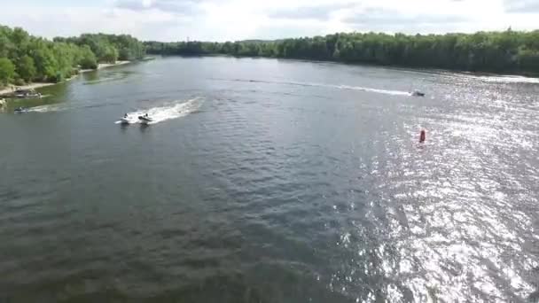 Barco RIB do campeonato aéreo. Ucrânia Kiev — Vídeo de Stock