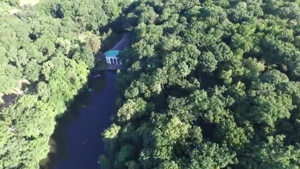 Antennen-Nationalpark mit Seen, Klippen, Inseln. touristisches zentrum der ukrainischen uman — Stockvideo