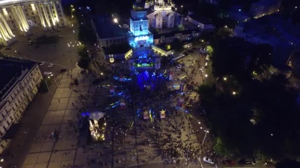 Aerial Kyiv St. Michael St. Piazza della Cattedrale di Michael. Giornata dell'Europa. FreeGen — Video Stock