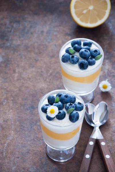 Postre de arándano limón —  Fotos de Stock