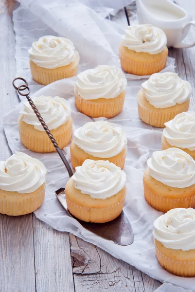 Cupcakes caseiros de baunilha — Fotografia de Stock