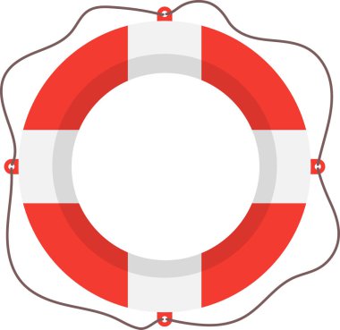 Lifebuoy Acil Şamandıra Yüzüğü Çizimi. Şeffaf Arkaplanda Temiz Simge Tasarım Elemanı