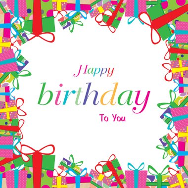 Beyaz arka plan üzerinde izole renkli hediye ile mutlu yıllar.