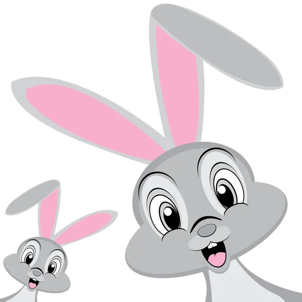 家兔离体在白色背景上。假期，复活节的兔子。矢量兔子设计. — 图库矢量图片