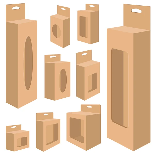 Caja de embalaje Diseño para papel sobre fondo blanco. Caja aislada sobre fondo blanco . — Vector de stock