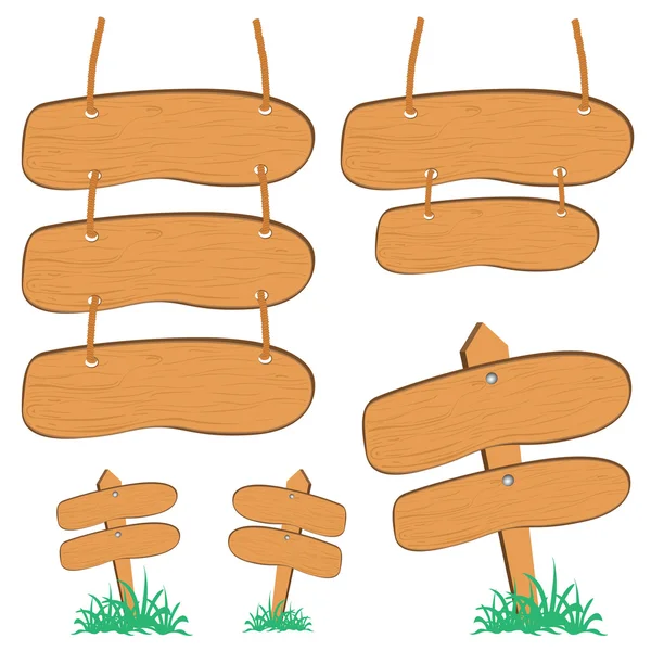 Panneau en bois pour le design en perspective. Panneau en bois isolé sur fond blanc . — Image vectorielle